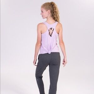 Ivivva purple happy living cut out tank top